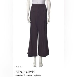 Alice + Olivia Polka Dot Wide Leg Pants